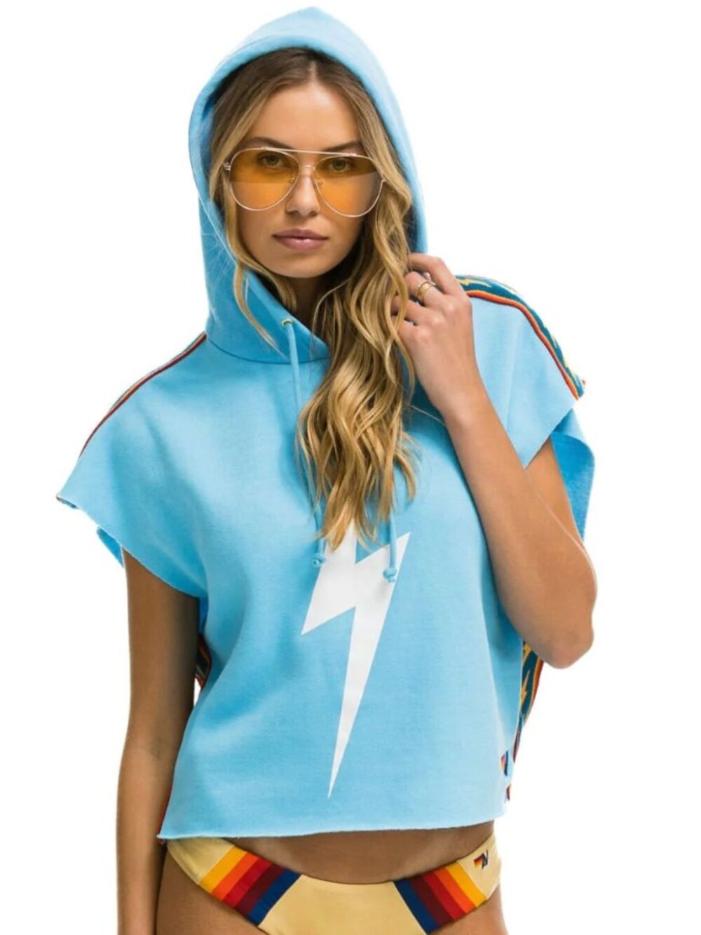 Aviator Nation Blue Sleeveless Hoodie
